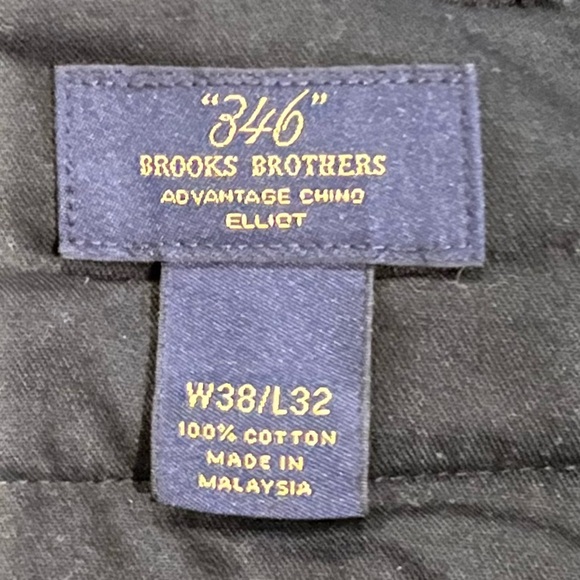 Black Brooks Brothers "Advantage Chino Elliot" twill cuffed pants, w38 L32 EUC - Picture 3 of 3